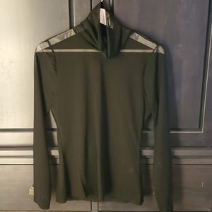 White House Black Market Mesh LS Turtleneck